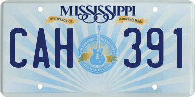 MS license plate CAH391