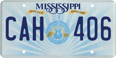 MS license plate CAH406