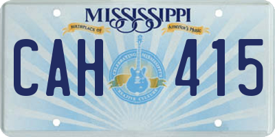 MS license plate CAH415