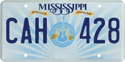 MS license plate CAH428