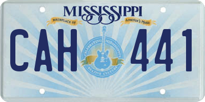 MS license plate CAH441