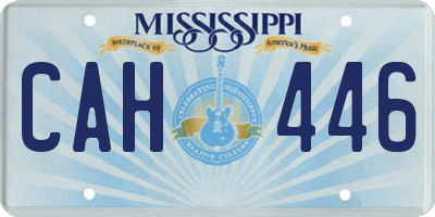 MS license plate CAH446