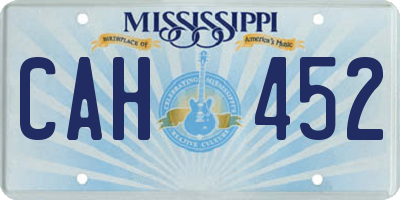 MS license plate CAH452