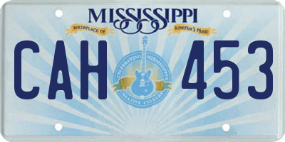 MS license plate CAH453