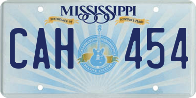 MS license plate CAH454