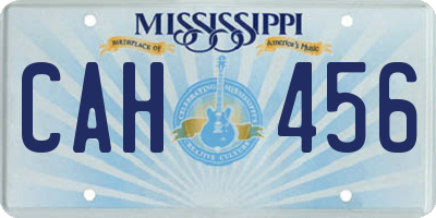 MS license plate CAH456