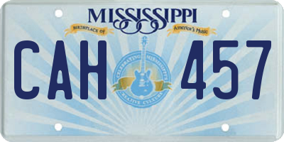 MS license plate CAH457
