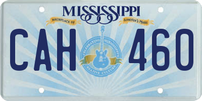 MS license plate CAH460