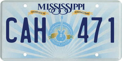 MS license plate CAH471
