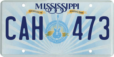 MS license plate CAH473