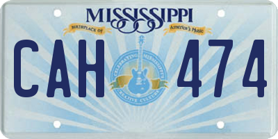 MS license plate CAH474