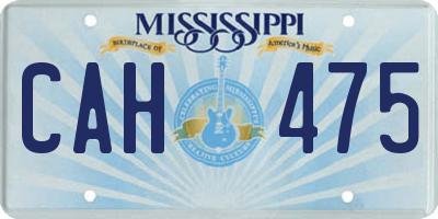 MS license plate CAH475
