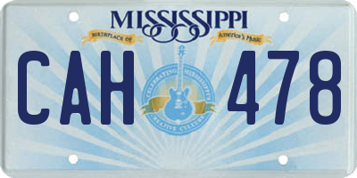 MS license plate CAH478