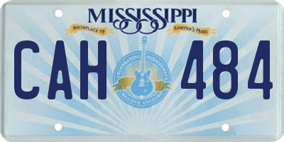 MS license plate CAH484
