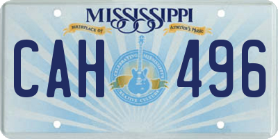 MS license plate CAH496