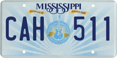 MS license plate CAH511