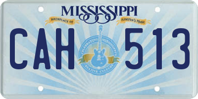 MS license plate CAH513