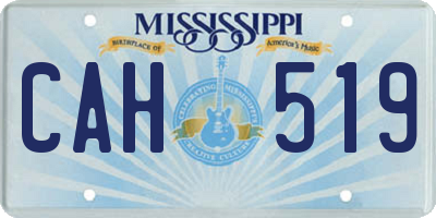 MS license plate CAH519