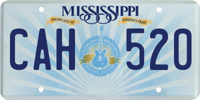 MS license plate CAH520