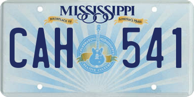 MS license plate CAH541