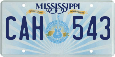 MS license plate CAH543