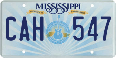 MS license plate CAH547