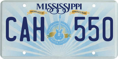 MS license plate CAH550
