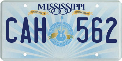 MS license plate CAH562
