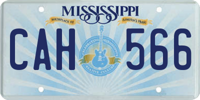 MS license plate CAH566