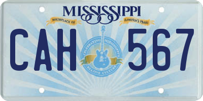 MS license plate CAH567