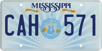 MS license plate CAH571