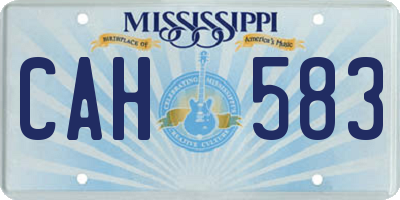 MS license plate CAH583