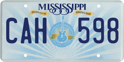 MS license plate CAH598