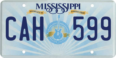 MS license plate CAH599