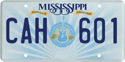 MS license plate CAH601