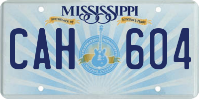 MS license plate CAH604