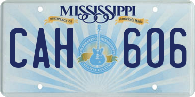 MS license plate CAH606