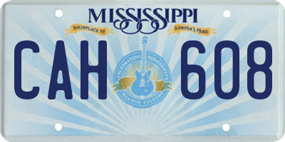 MS license plate CAH608