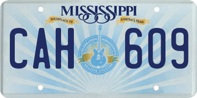MS license plate CAH609