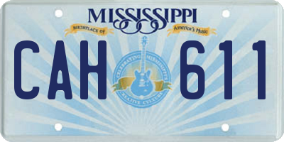 MS license plate CAH611