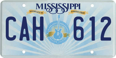 MS license plate CAH612