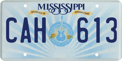 MS license plate CAH613