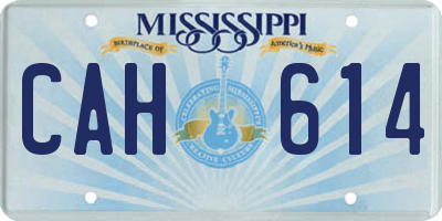 MS license plate CAH614