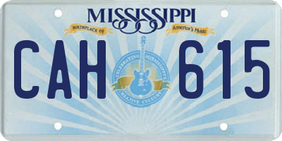 MS license plate CAH615