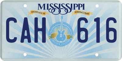 MS license plate CAH616
