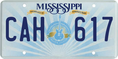MS license plate CAH617