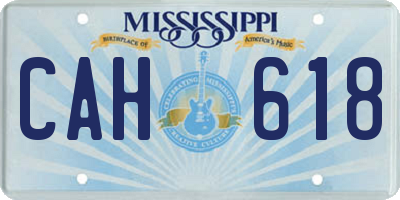 MS license plate CAH618