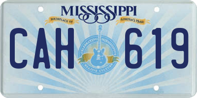 MS license plate CAH619