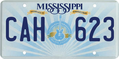 MS license plate CAH623