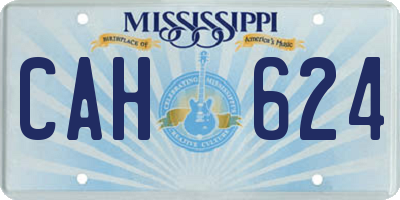 MS license plate CAH624